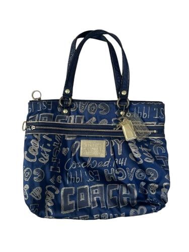 RARE Vintage Coach Navy & Gold #D1067-15301 Poppy...