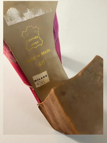 Milano Pink Leather Heeled Shoes - Size 40