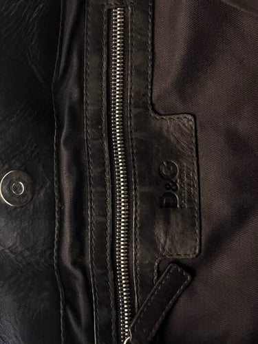 Dolce and Gabbana black leather bag