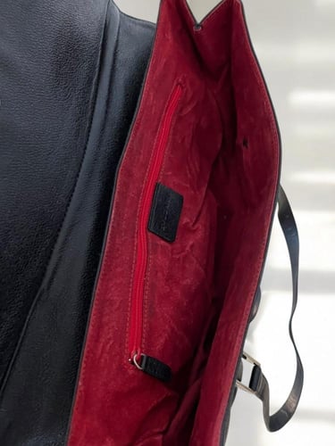 BVLGARI SHOULDER BAG LEATHER BLACK