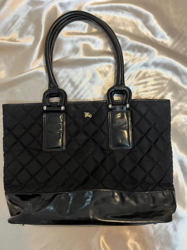 Burberry Black Patent Leather Tote Bag