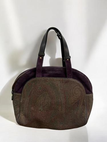 Etro leather/velvet handbag