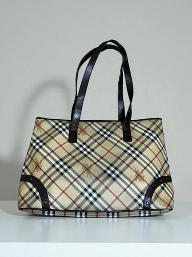 Burberry Plaid Tote Bag