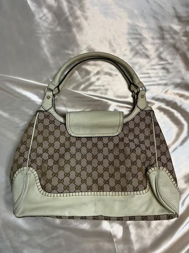 Gucci Brown Monogram Leather Handbag
