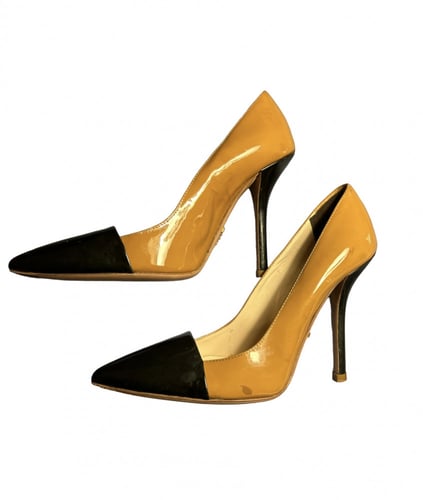PRADA Patent Leather Colorblock Pattern Pumps, siz...