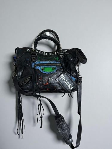 Balenciaga Black Painted Handbag