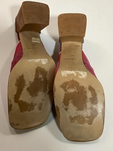 Milano Pink Leather Heeled Shoes - Size 40