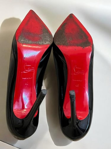 Christian Louboutin Black Patent Leather Pigalle P...