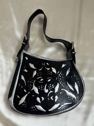 Fendi Black and Silver Leather Bag