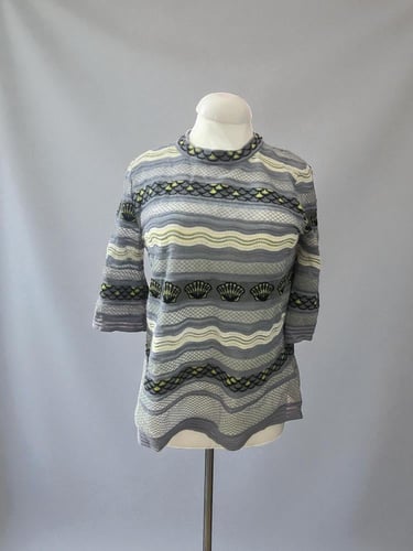 Missoni Grey & Yellow Striped Knit Sweater -size:m