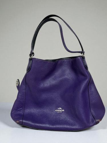 Coach Purple Leather Shoulder Bag
