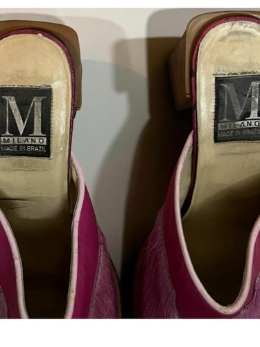 Milano Pink Leather Heeled Shoes - Size 40