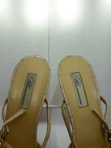 Balmain Beige Slingback Heels ,size :37