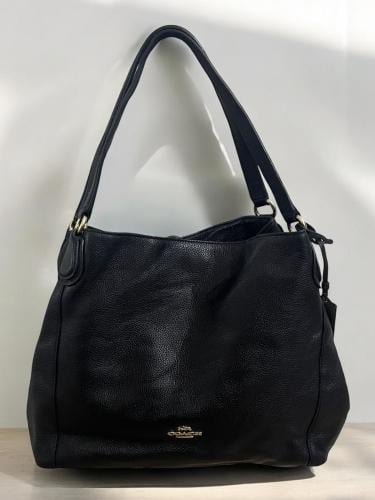 Coach Black Pebbled Leather Edie 31 Shoulder Bag