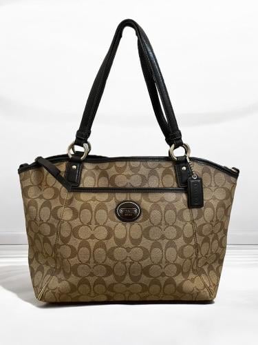 Coach Peyton pocket Signature canvas leather Tote...