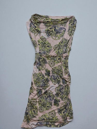 Versace Collection Pink and Green Printed Dress -...