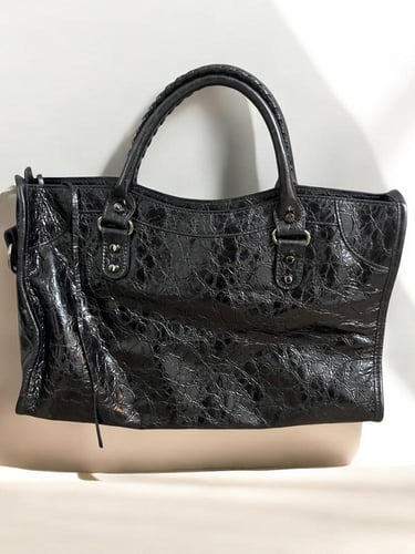 BALENCIAGA Medium Lambskin Le City Top-Handle Bag