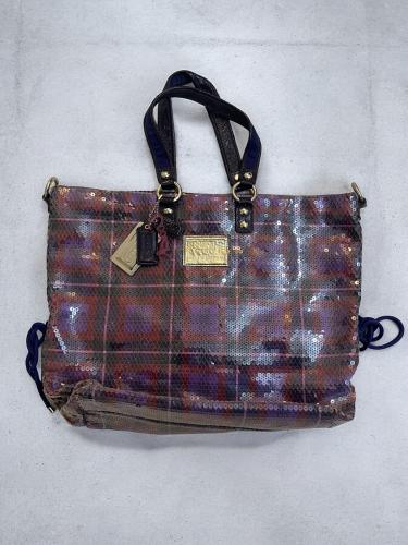 NWT COACH 15890 Multi Sequin Tartan Spotlight Cros...