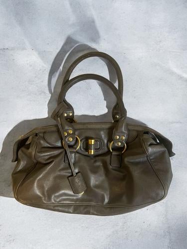 Yves Saint Laurent Grey Taupe Leather Muse Bowler...