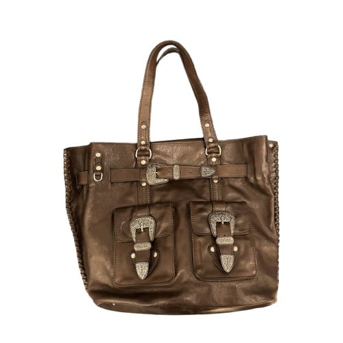 Etro leather brown bag large