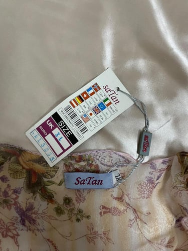 Sheer Floral Chiffon Handkerchief Hem Blouse in Pi...