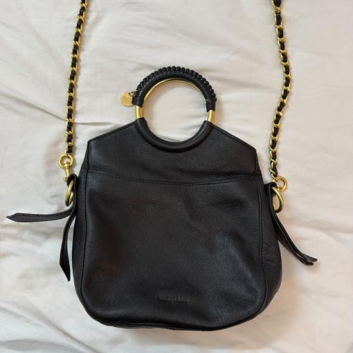 See By Chloé Black Leather Ring Handle Bucket Bag