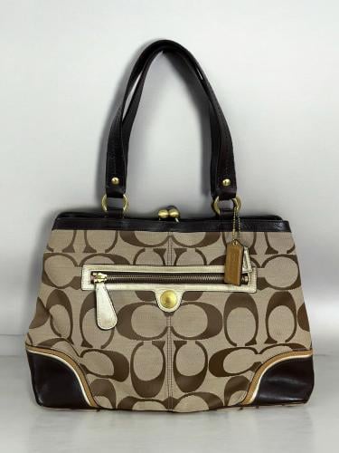 Vintage Coach Large 1990s Bowling Bag Style Monogr...