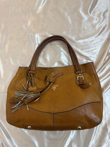 Prada Brown Leather Tote Bag