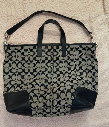 Coach signature 2WAY tote bag black