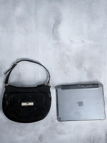 Coach Mini Black Kristin Leather Shoulder Bag Silv...