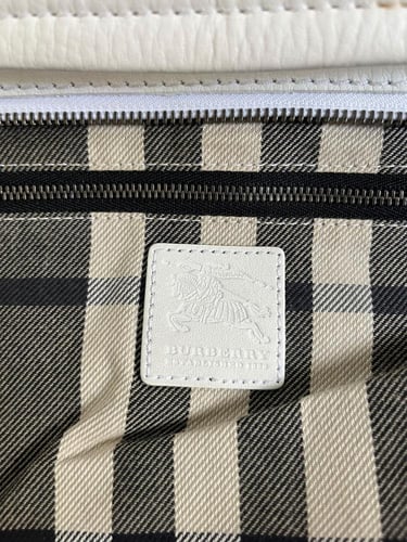 The belt leather handbag Burberry White in Leather