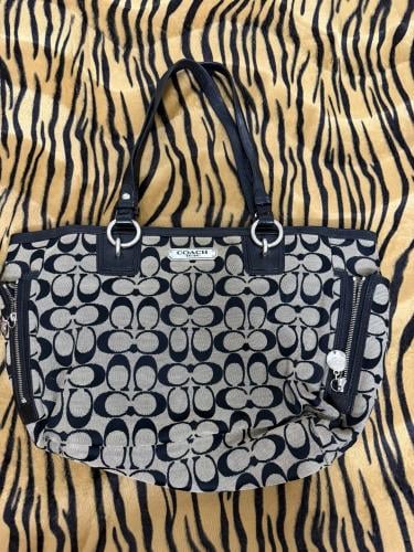 Coach Black Signature Fabric Handbag