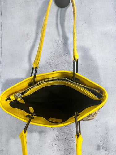 Gucci Beige/yellow GG Canvas and Leather Mini Ecli...