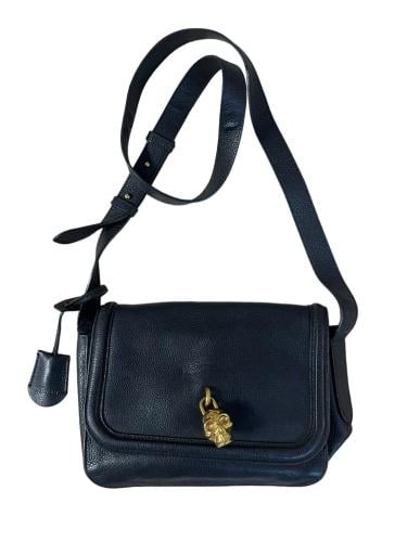 ALEXANDER MCQUEEN Leather Skull Padlock Crossbody...