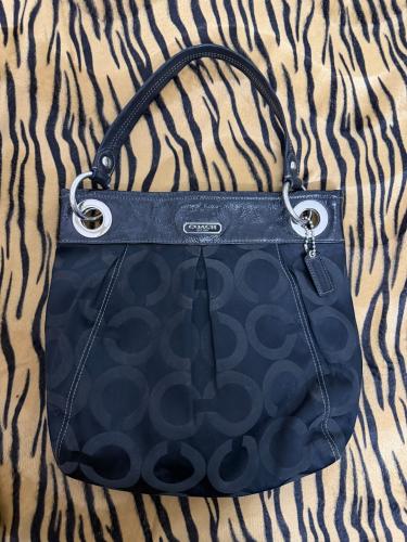 Coach Black Signature Fabric Handbag