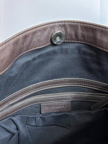 Givenchy Brown/Black Monogram Canvas and Leather T...