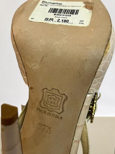 Balmain Beige Slingback Heels ,size :37