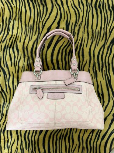 Coach Pink Signature Fabric Handbag