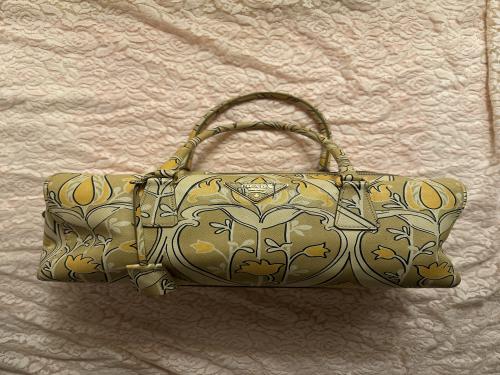 PRADA spring 2010 Saffiano Floral Print Leather Ba...