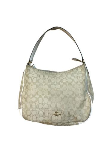 Coach Zip Shoulder Bag Signature Model Khaki/Brown