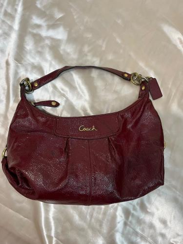 Coach Burgundy Leather Hobo Bag