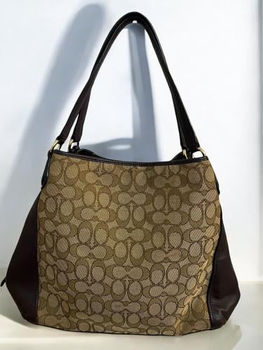 Coach Brown/Beige Signature Canvas And Leather Edi...