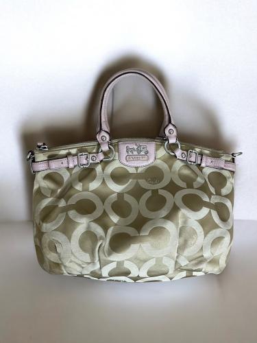 Coach Beige Signature Canvas Satchel