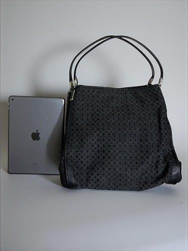 Coach Black Monogrammed Tote Bag