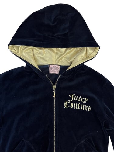 ‏Juicy Couture Black to navy Velour Hoodie