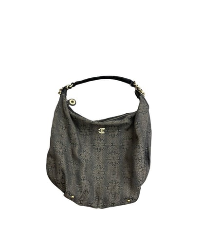 Just Cavalli Brown Signature Canvas Chain Hobo