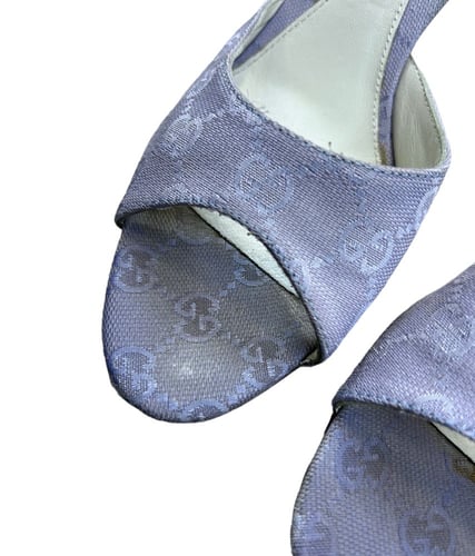 GUCCI GG LAVENDER LILAC SLIDES MULES