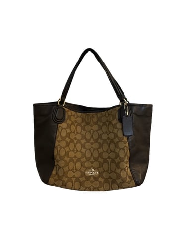 Coach Brown/Beige Signature Canvas And Leather Edi...