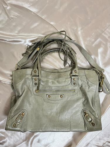 Balenciaga Light Green Leather Bag