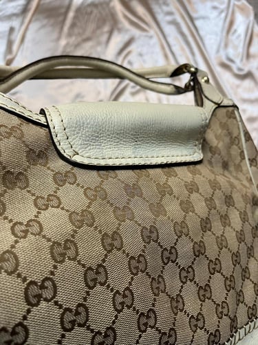 Gucci Brown Monogram Leather Handbag